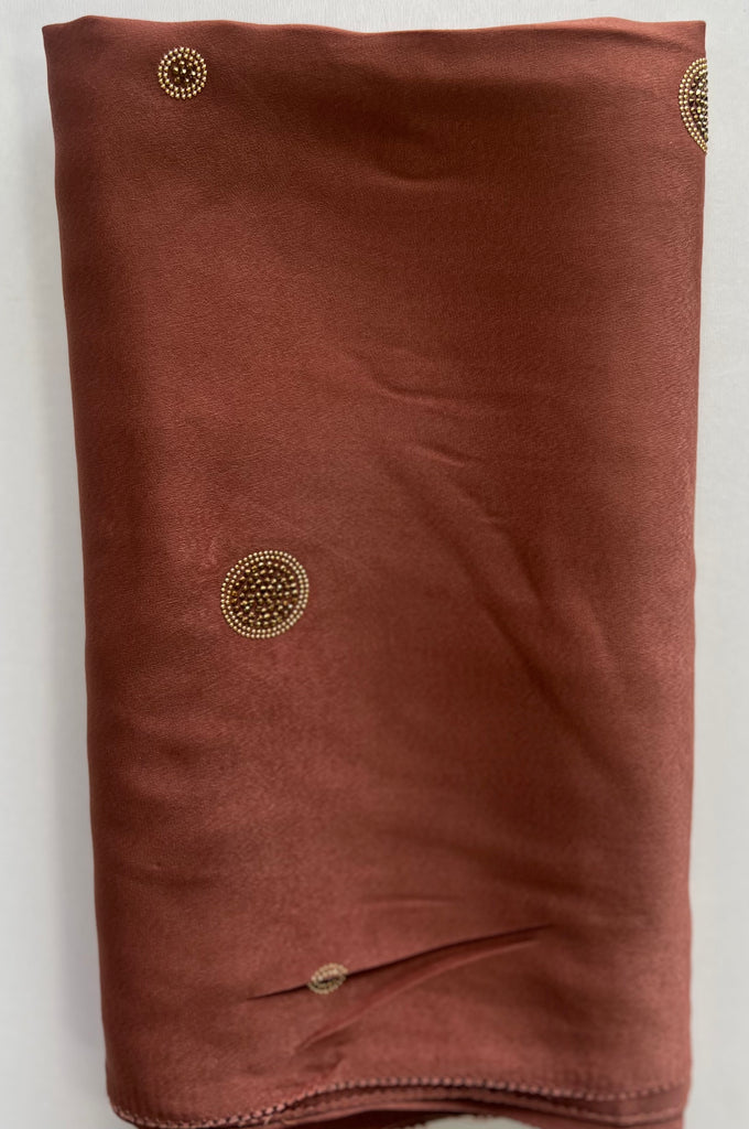 Kashkha 110cm Square Diamante Circle Accents Satin Feel Hijab