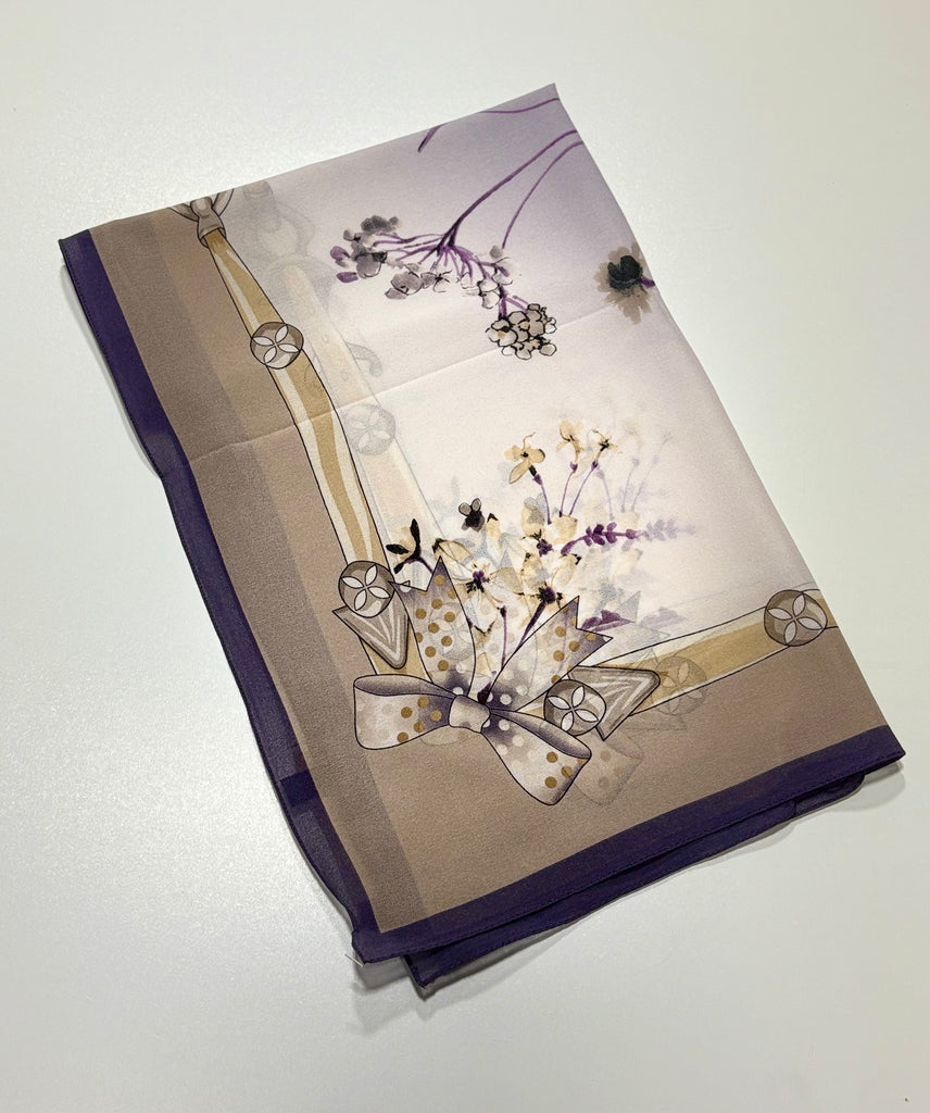 Premium Karaca 120cm square Soft Chiffon Impressionist Flowers Hijab