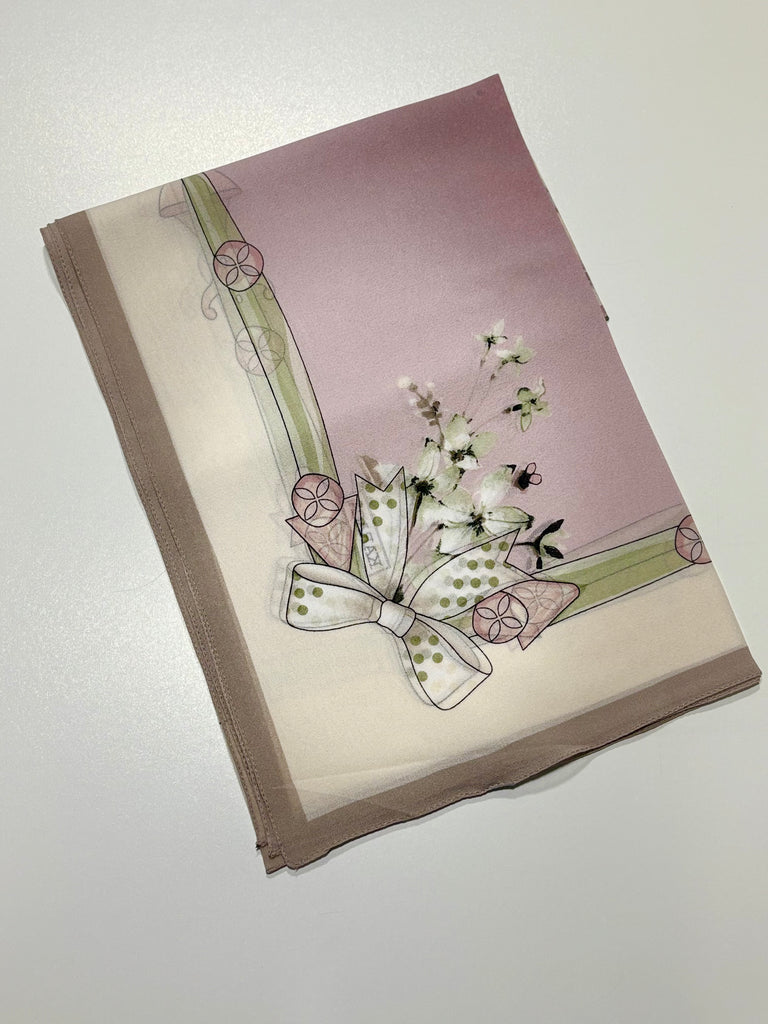Premium Karaca 120cm square Soft Chiffon Impressionist Flowers Hijab