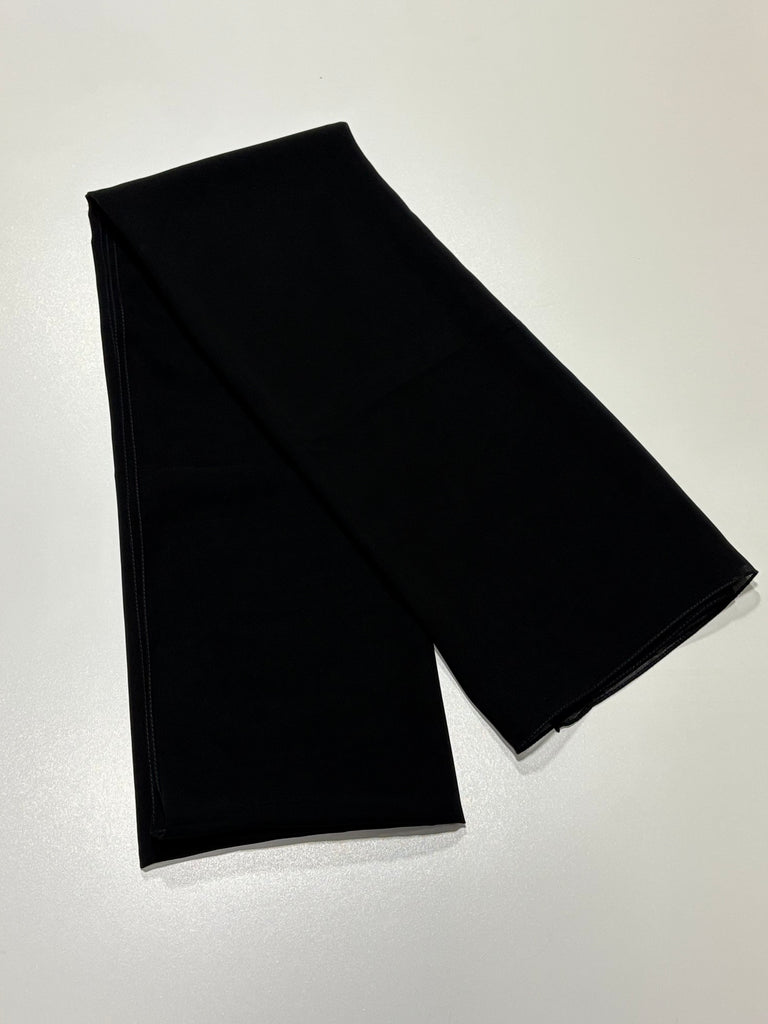 Luxury Black Chiffon Long Hijab - 70cm x 190cm