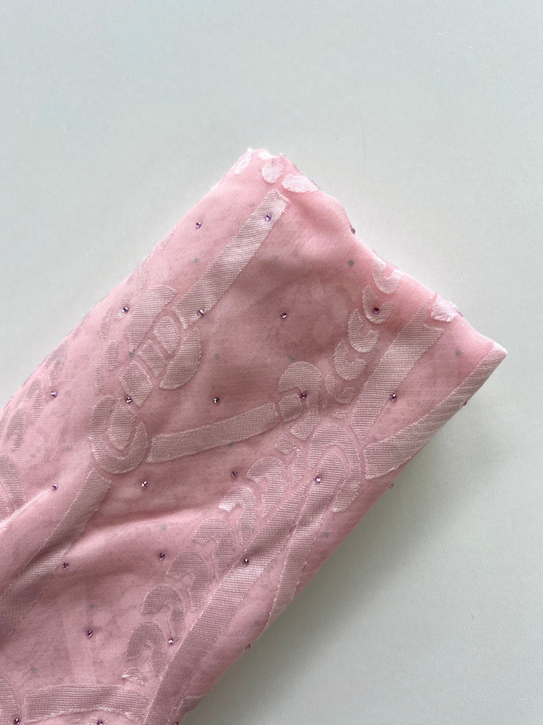 Kashkha Striped Lace Chain Chiffon Long Hijab