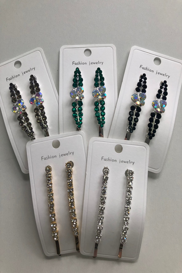 Rhinestone Slide Hair Clips
