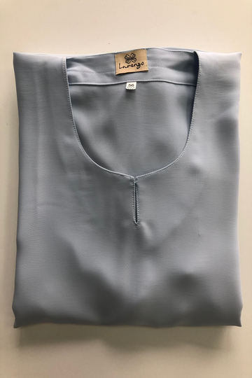 Baby Blue Premium Plain Closed Abaya With Pocket (Elastic Sleeves)