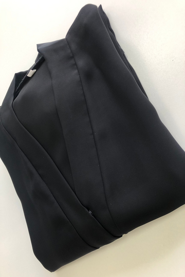 Black Premium Plain Open Abaya With Pocket (Elastic Sleeves)