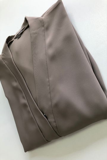 Olive Premium Plain Open Abaya With Pocket (Elastic Sleeves)
