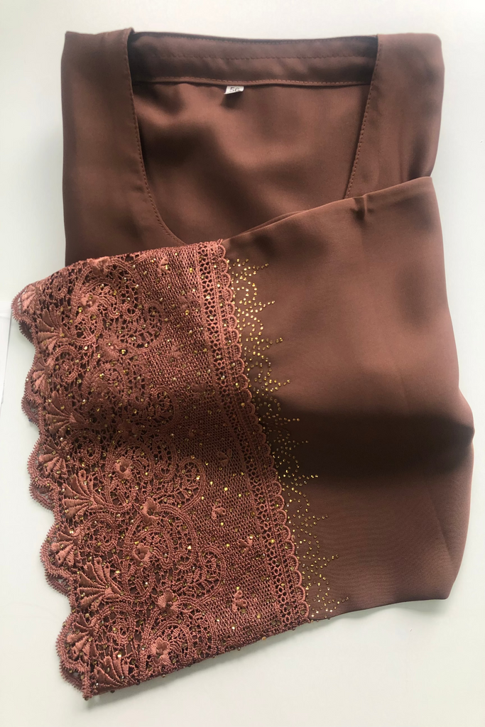 Plain Abaya with Sleeve Work