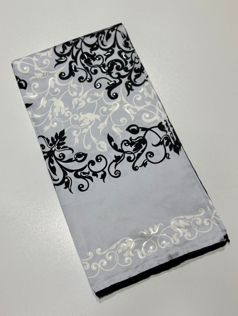 Premium Burden 100cm Square Damask Pattern Silky Hijab