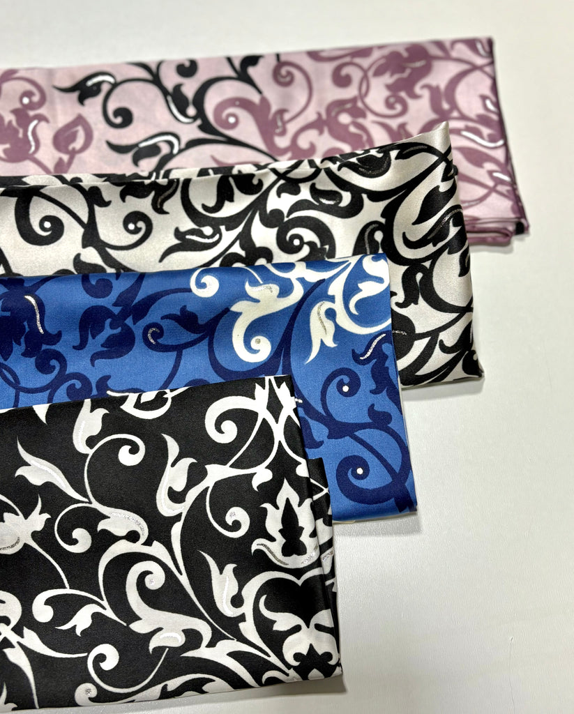 Premium Burden 100cm Square Damask Pattern Silky Hijab