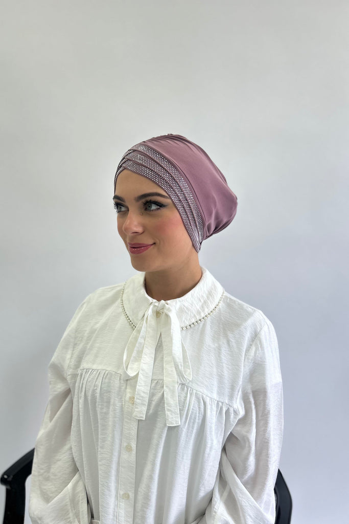 Striped Embellished  Turban