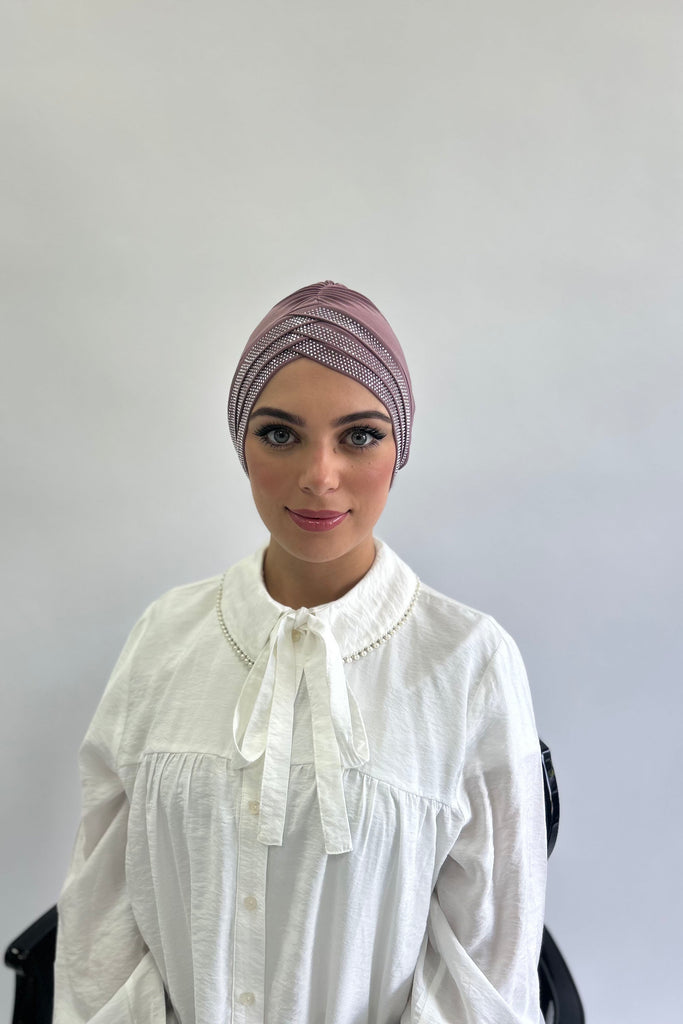 Striped Embellished  Turban