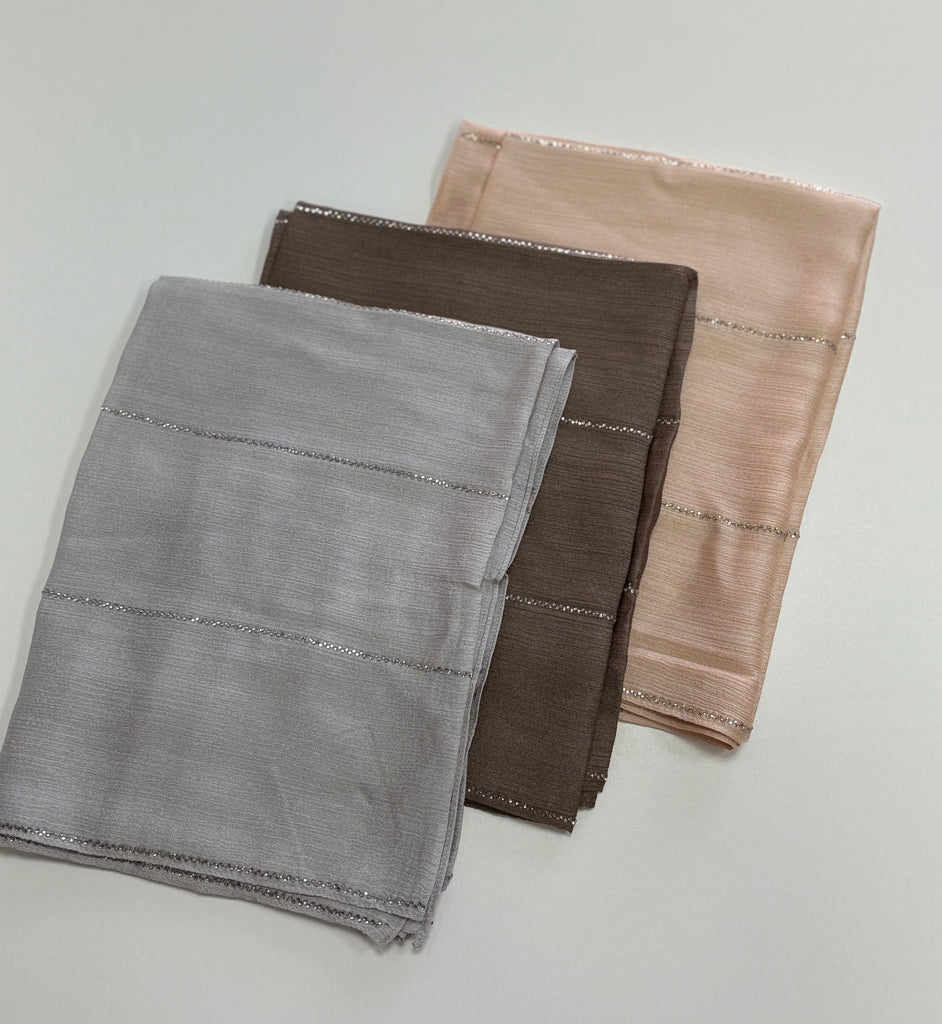 Kashkha shimmer  chiffon Long Hijab