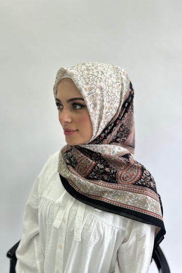 Premium Karaca Soft Chiffon Paisley square Hijab