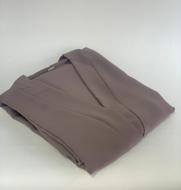 Dark Nude Premium Plain Open Abaya With Pocket (Wide Sleeves)