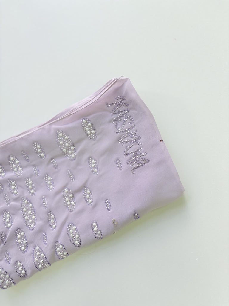 Kashkha Oval Pearl Chiffon Long Hijab