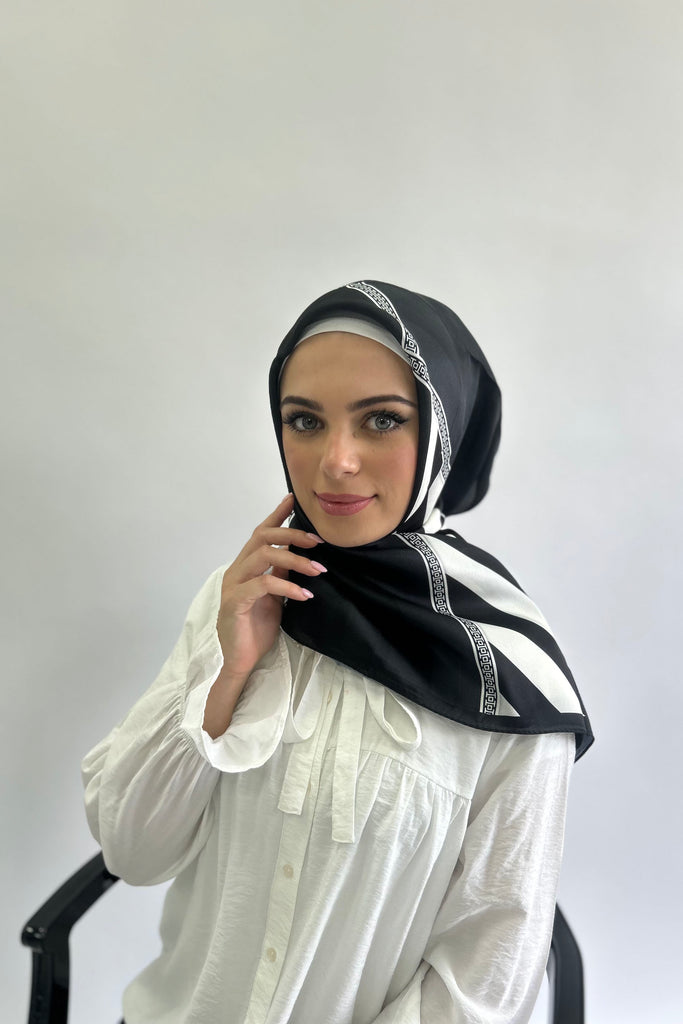 Premium 100cm Square Burden Silky Pattern Hijab