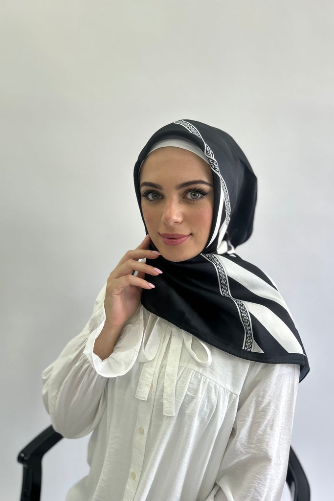 Premium 100cm Square Burden Silky Pattern Hijab