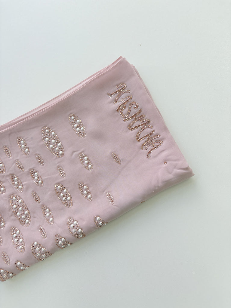 Kashkha Oval Pearl Chiffon Long Hijab