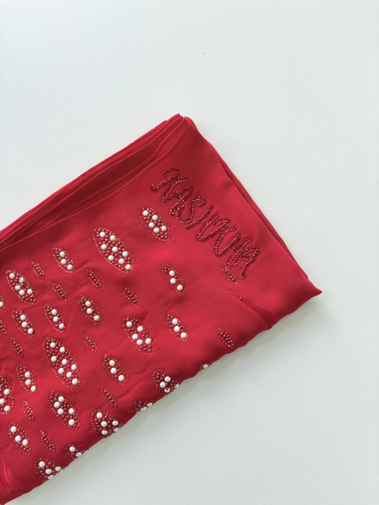 Kashkha Oval Pearl Chiffon Long Hijab