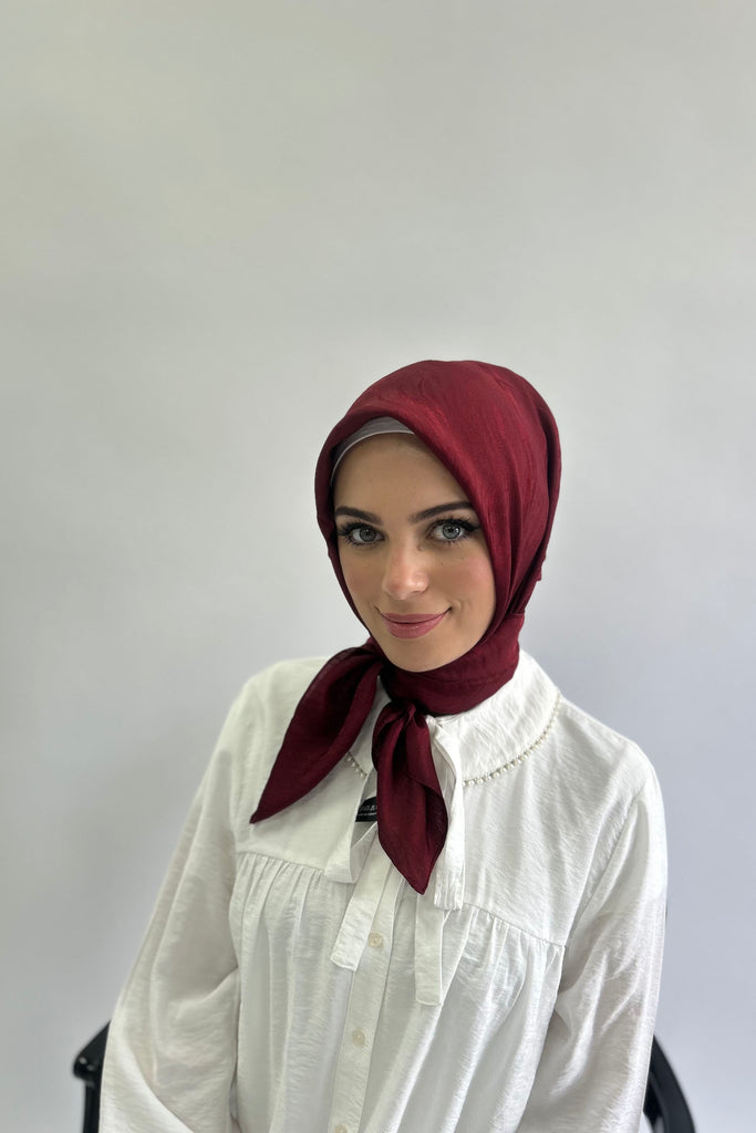 Premium Burden 100cm Square Silky Leaf Print Hijab