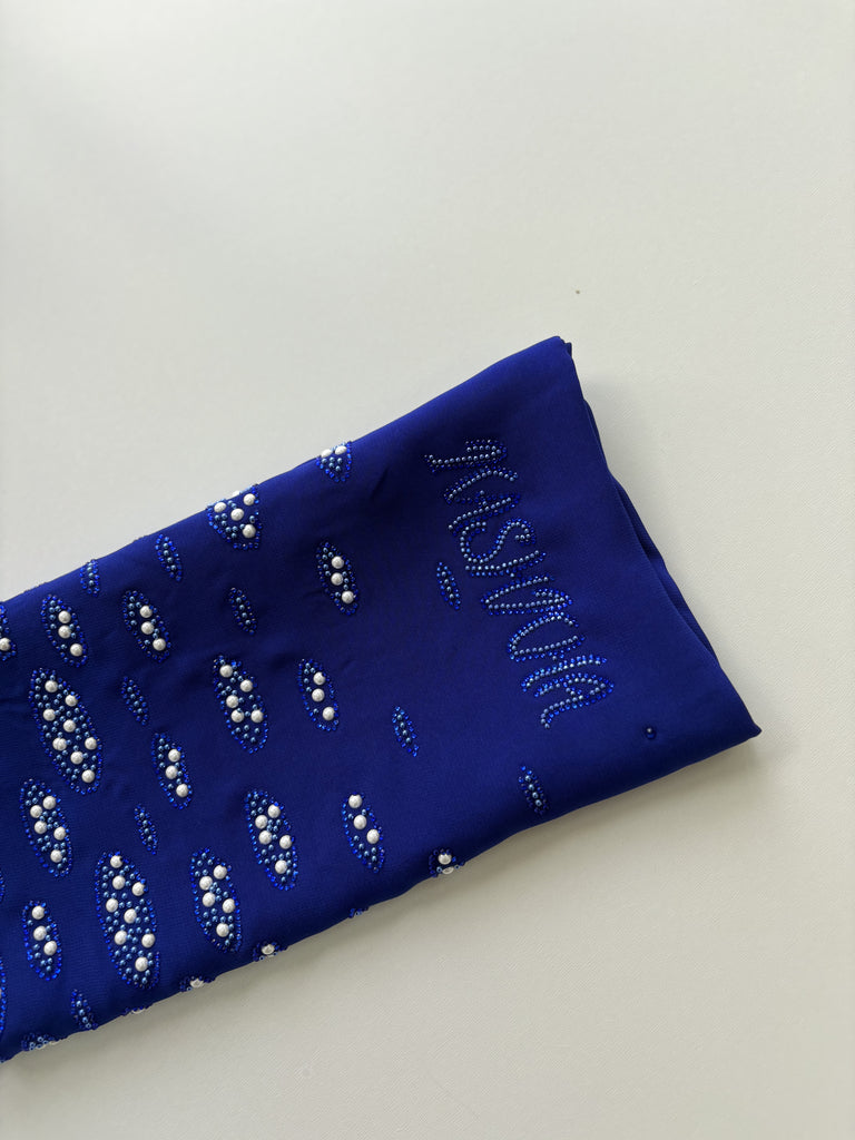 Kashkha Oval Pearl Chiffon Long Hijab