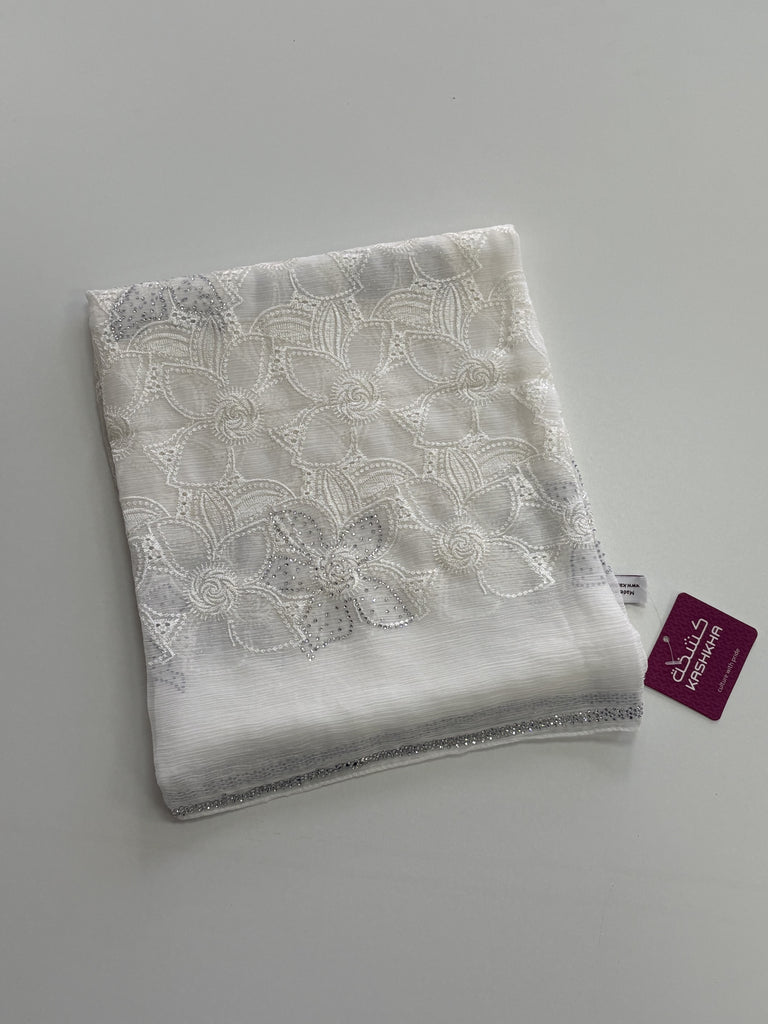 Kashkha Floral Diamante Chiffon Long Hijab