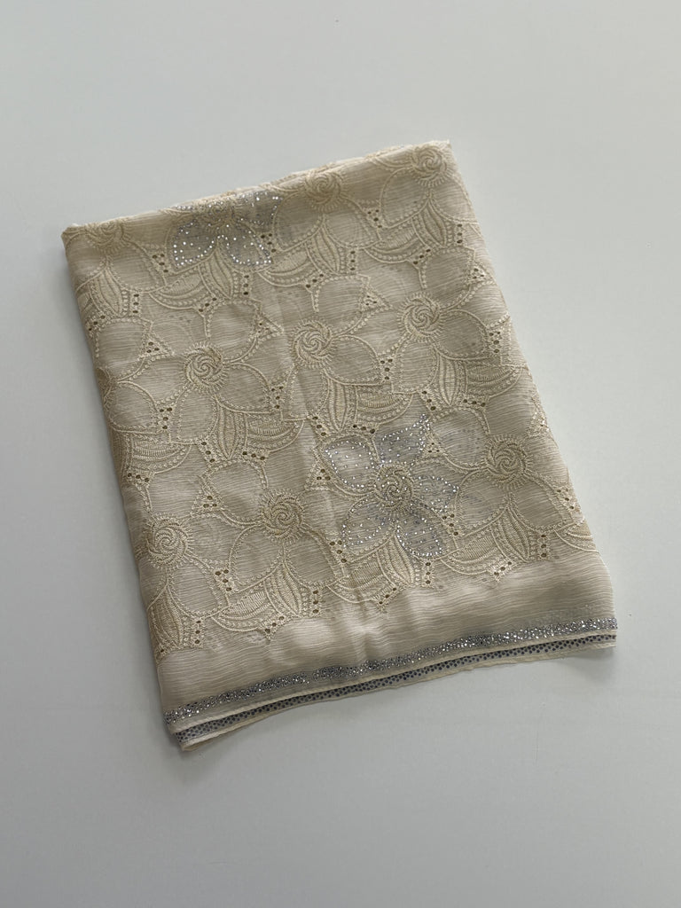 Kashkha Floral Diamante Chiffon Long Hijab