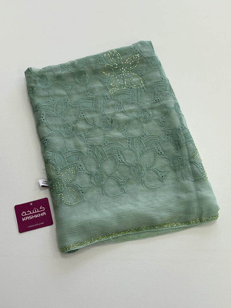 Kashkha Floral Diamante Chiffon Long Hijab