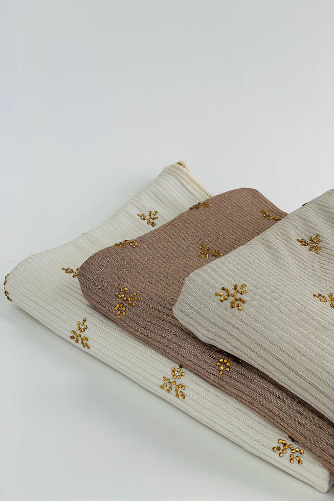 Ribbed Jersey Stone Work Hijab