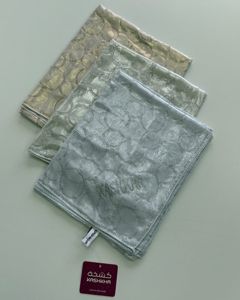 Kashkha Diamante Sheer Pattern Long Chiffon Hijab