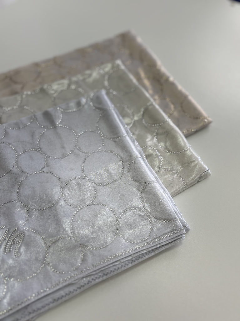 Kashkha Diamante Sheer Pattern Long Chiffon Hijab