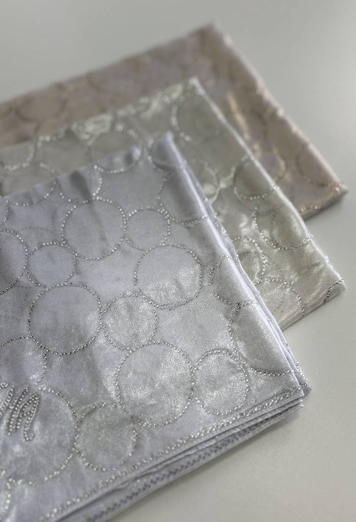 Kashkha 110cm Square Circle Diamante Sheer pattern Hijab
