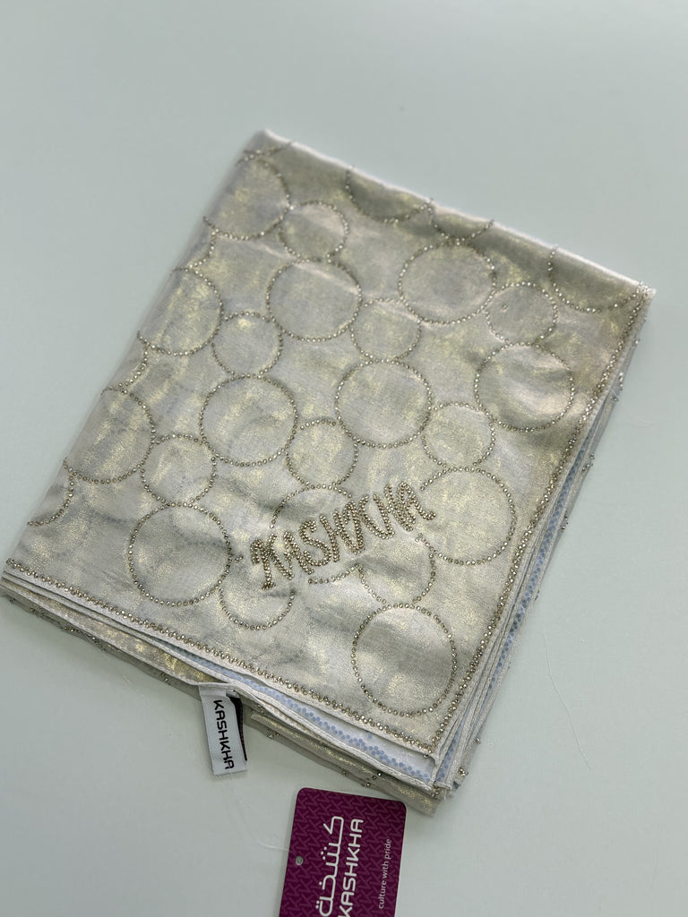 Kashkha Diamante Sheer Pattern Long Chiffon Hijab