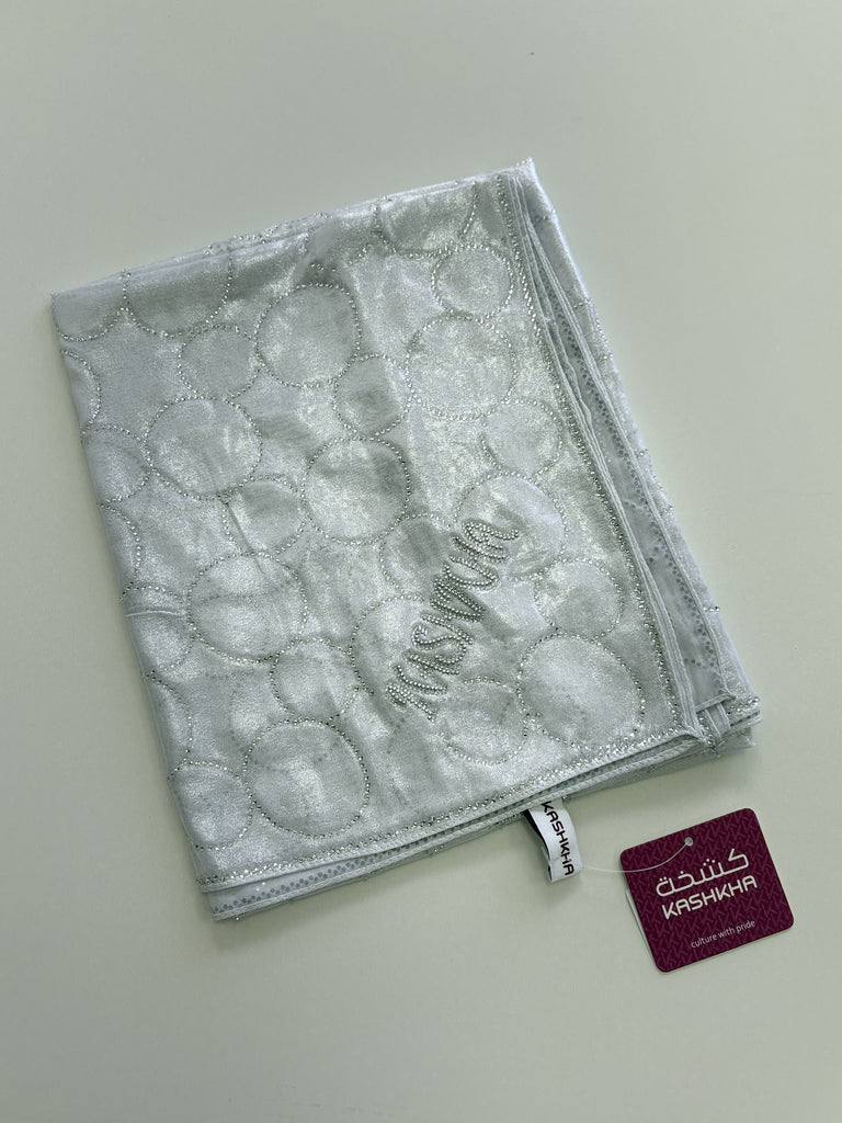 Kashkha Diamante Sheer Pattern Long Chiffon Hijab