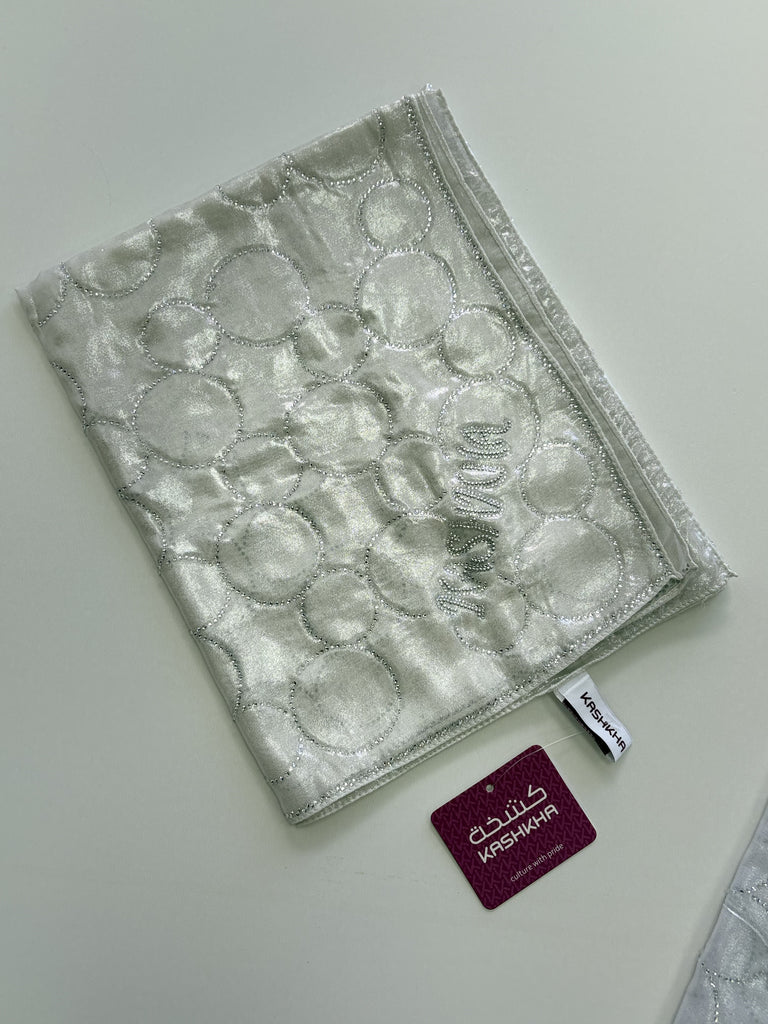 Kashkha 110cm Square Circle Diamante Sheer pattern Hijab