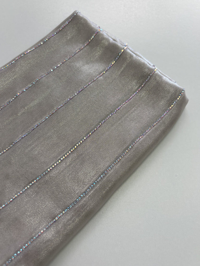 Kashkha Diamante Sheer Pattern Long Chiffon Hijab