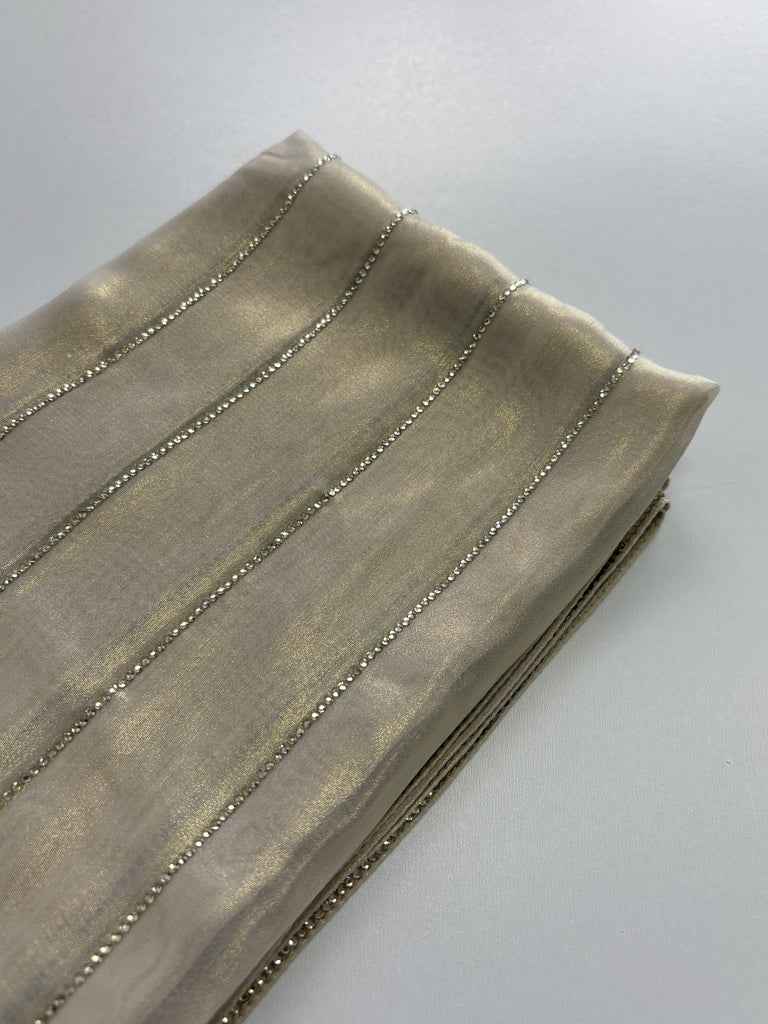 Kashkha Diamante Sheer Pattern Long Chiffon Hijab