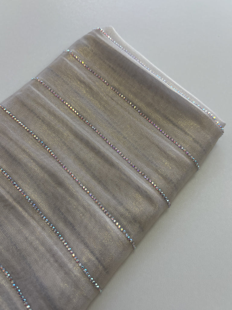 Kashkha Diamante Sheer Pattern Long Chiffon Hijab