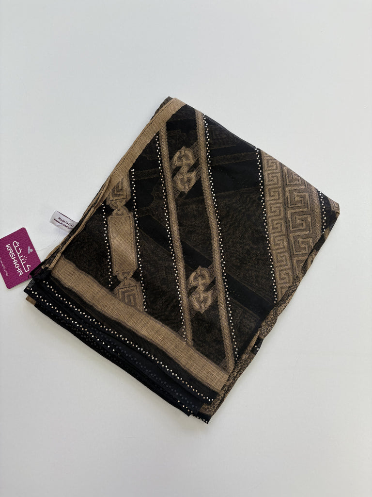 Kashkha Mixed Pattern Diamante Viscose  Long Hijab
