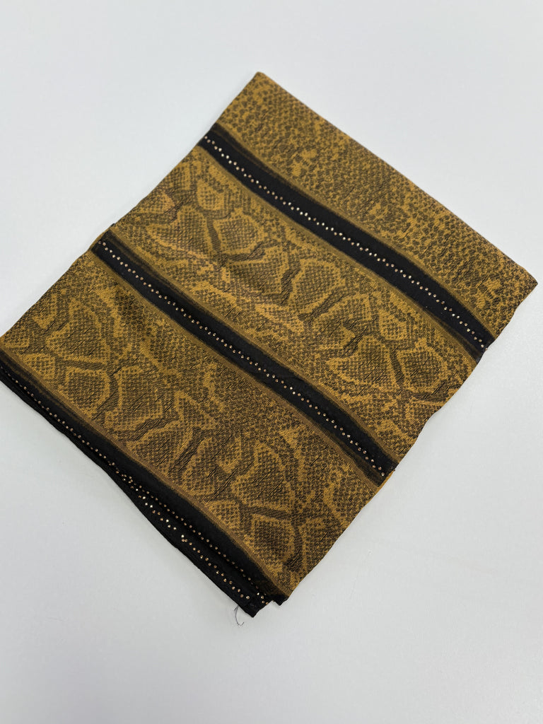 Kashkha Striped Snake Print Chiffon Long Hijab