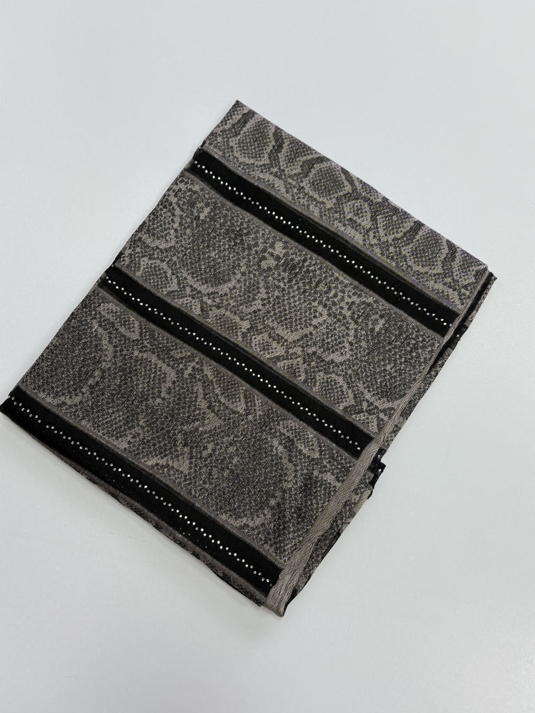 Kashkha Striped Snake Print Chiffon Long Hijab