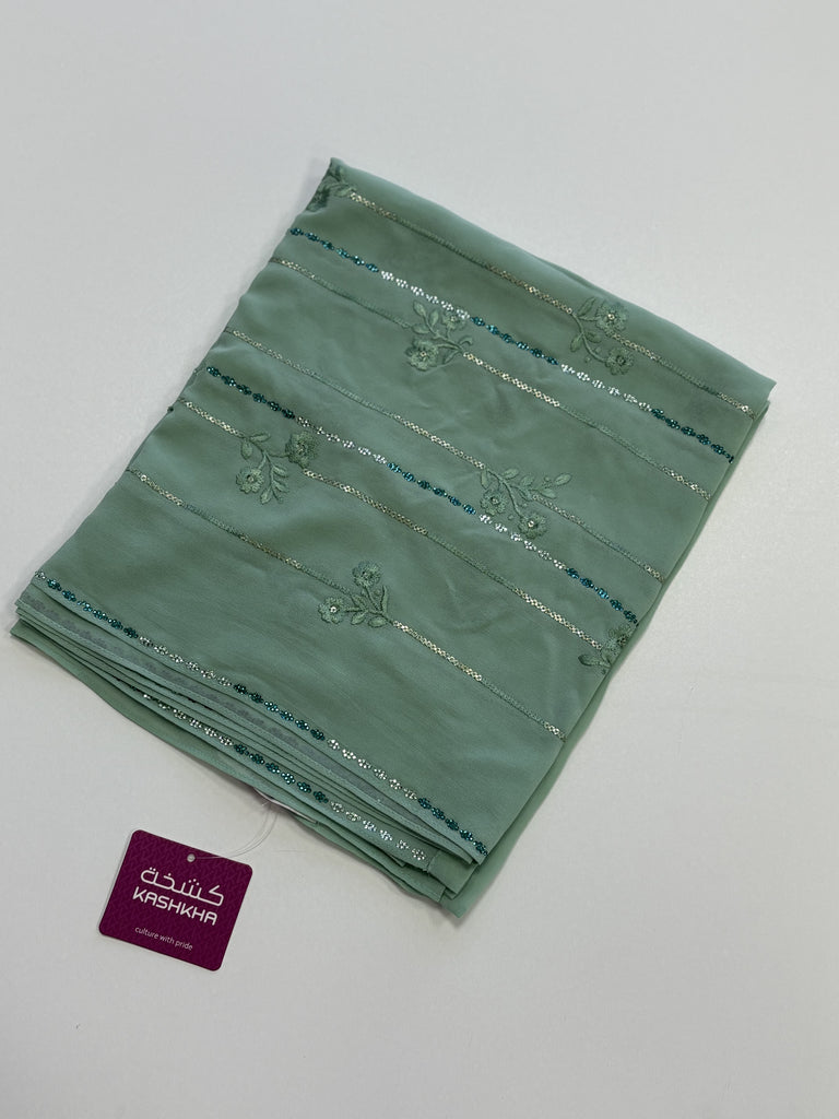 Kashkha Blossom Embroidered Diamante  Long Chiffon Hijab