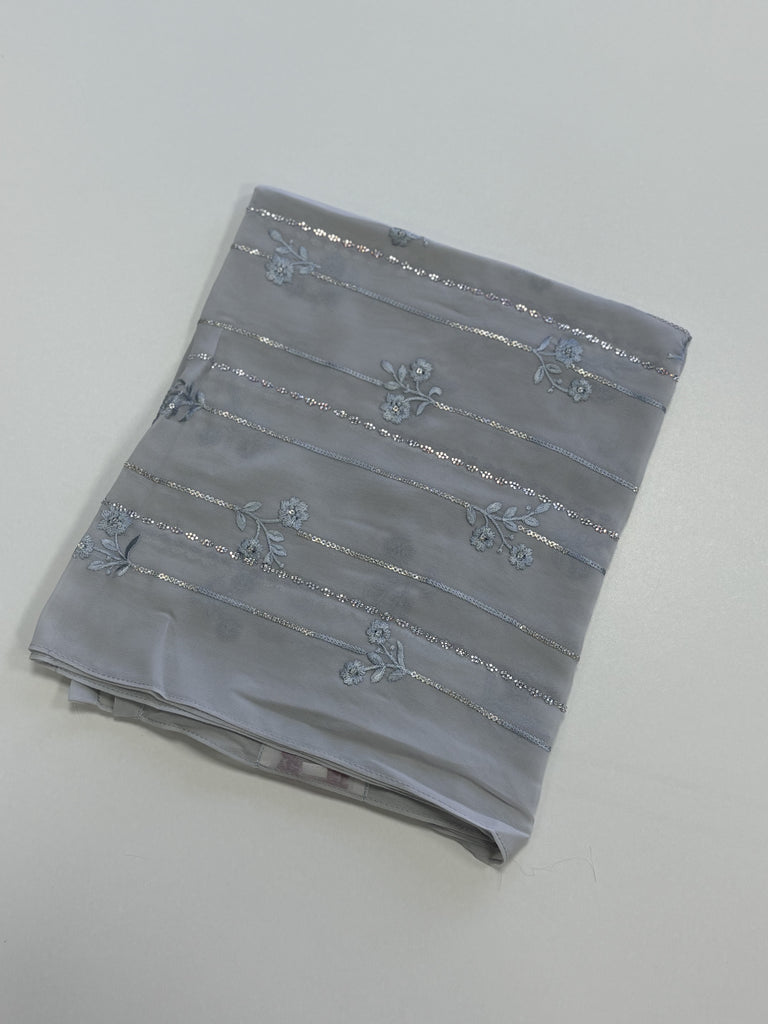 Kashkha Blossom Embroidered Diamante  Long Chiffon Hijab