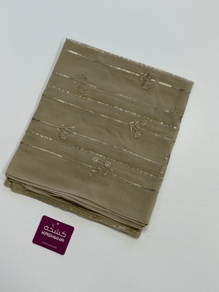 Kashkha Blossom Embroidered Diamante  Long Chiffon Hijab