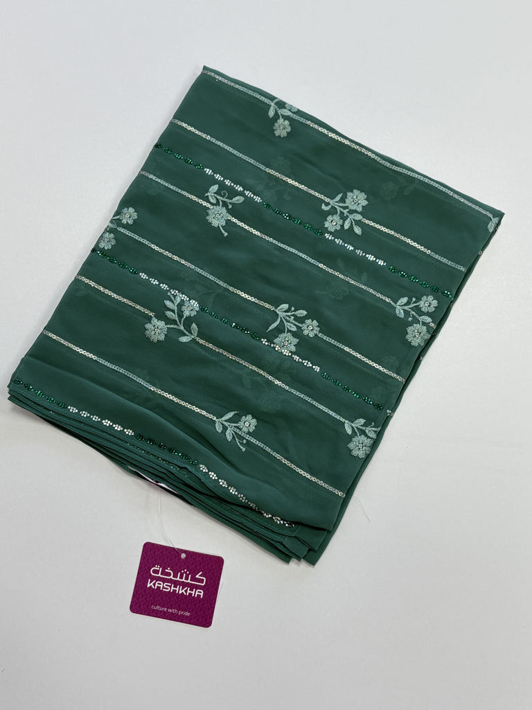 Kashkha Blossom Embroidered Diamante  Long Chiffon Hijab