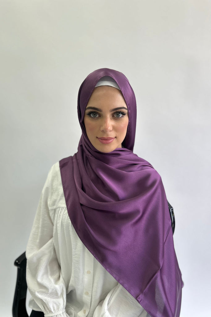 Plain Satin Long Hijab