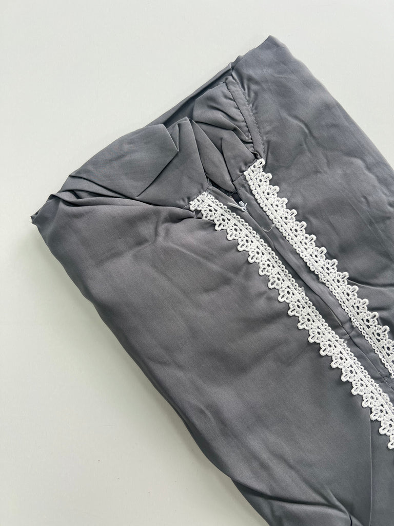 One Piece Soft Cotton Blend Lace Prayer Dress with Attached Hijab