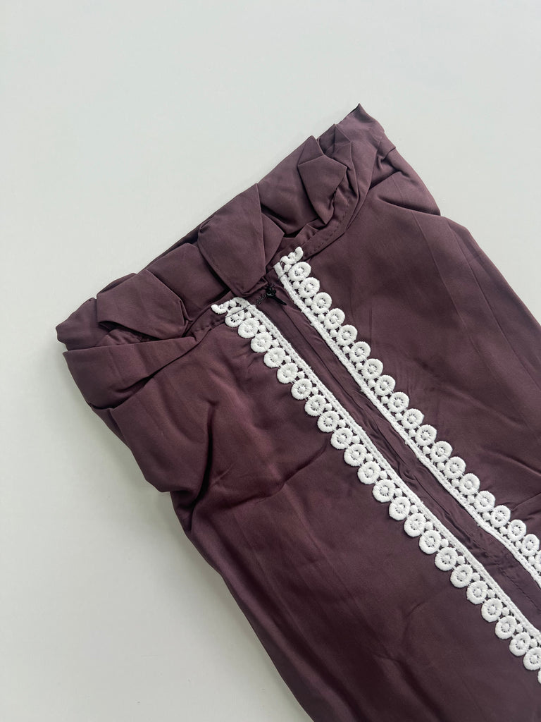 One Piece Soft Cotton Blend Lace Prayer Dress with Attached Hijab