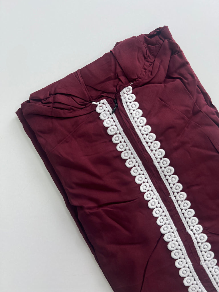 One Piece Soft Cotton Blend Lace Prayer Dress with Attached Hijab