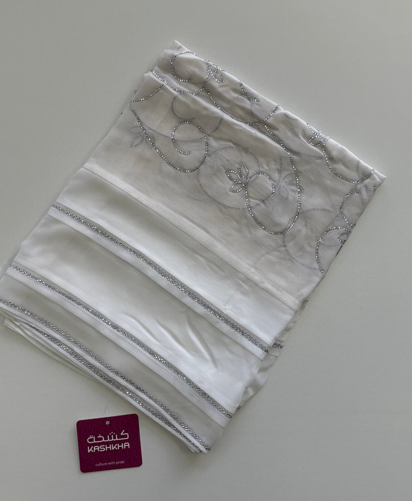 Khashkha Shimmering Swirls Diamante Long Chiffon Hijab