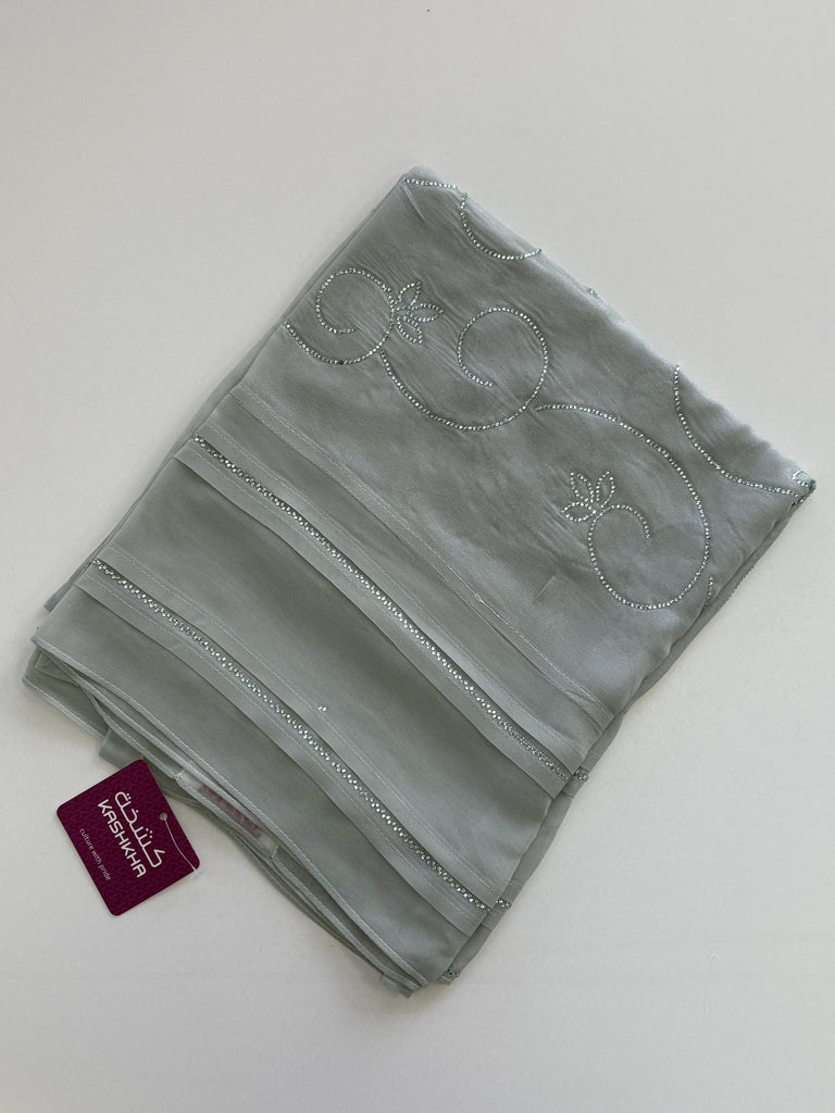 Khashkha Shimmering Swirls Diamante Long Chiffon Hijab